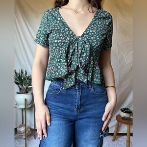 Floral Green Women's Top